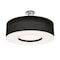Afx Montclair 24in. LED Semi-Flush Mount, Satin Nickel Finish, Black Shade MCF2432L5AJUD-BKSF - alternate 1
